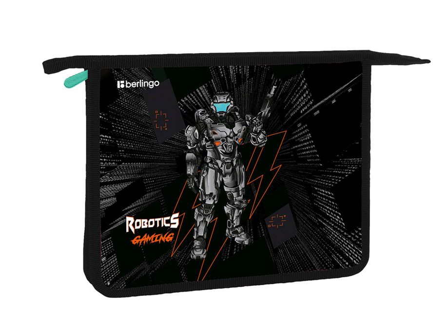 картинка Папка для тетрадей, А5, 1 отдел, пластик, на молнии, "Robotics gaming", Berlingo, PPA51093 от магазина Альфанит в Кунгуре
