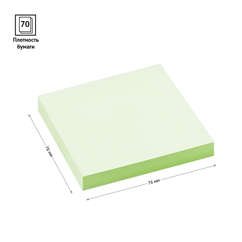 картинка Бумага для заметок с клеевым краем, 7,6*7,6 см, 80 л, зеленый, "Ultra Stiky", OffceSpace, 280502 от магазина Альфанит в Кунгуре