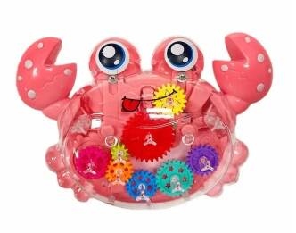 картинка Игрушка музыкальная, 11*16 см, свет, звук, пластик, в коробке, с шестеренками, на батарейках, "Краб", 696-48 от магазина Альфанит в Кунгуре