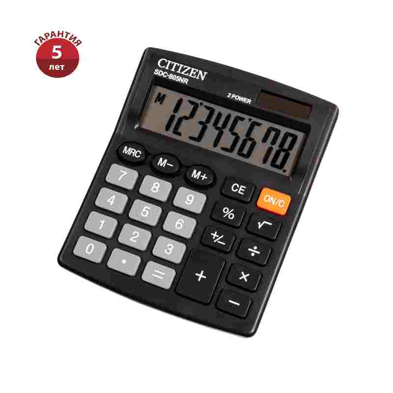 картинка Калькулятор настольный, 12 разрядов, 10,2*12,4 см, двойное питание, черный, "SDC-812NR", CITIZEN от магазина Альфанит в Кунгуре
