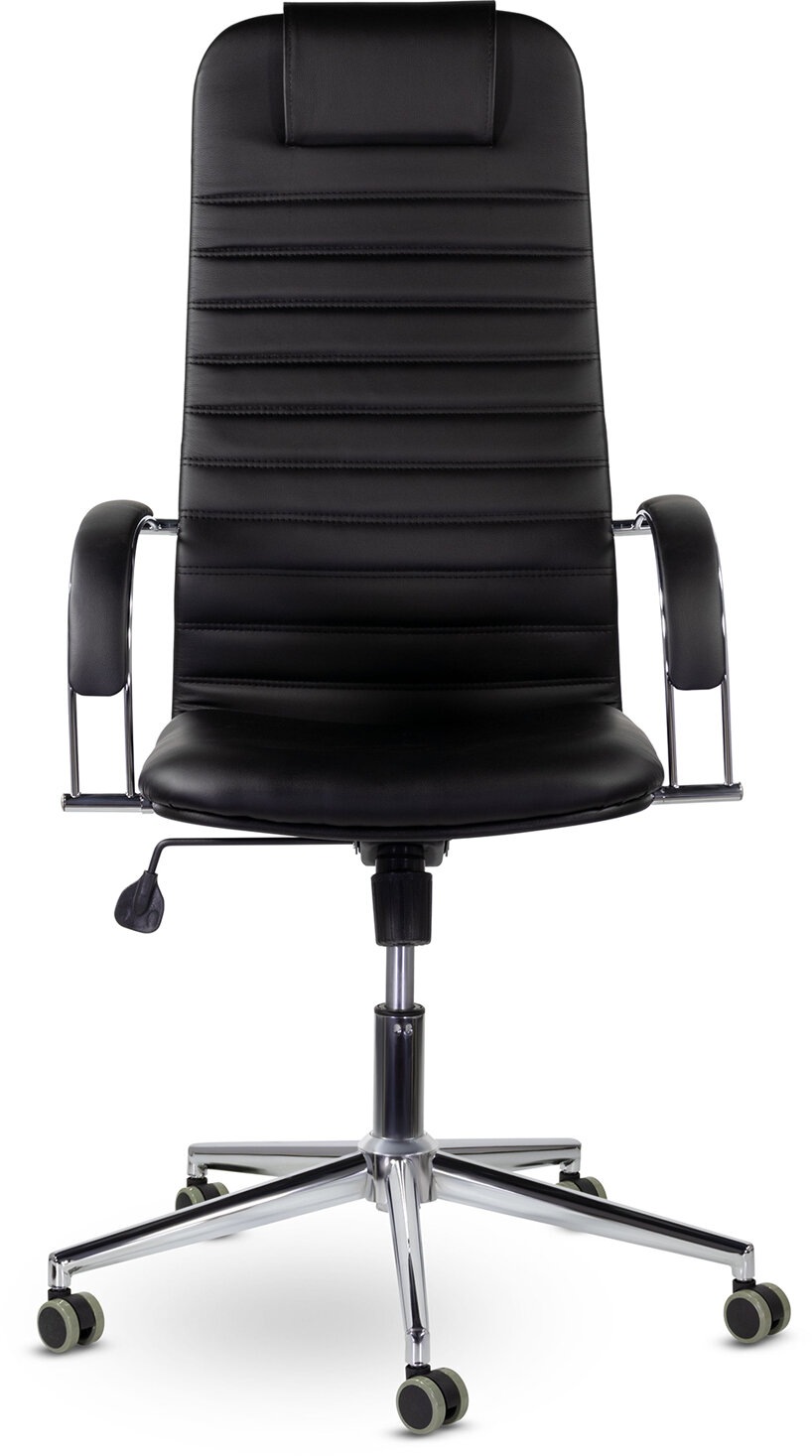 картинка Кресло офисное BRABIX "Pilot EX-610 CH", кожзам, черный, с подлокотниками, 532418 от магазина Альфанит в Кунгуре