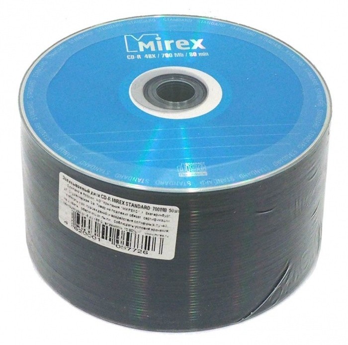 картинка Диски CD-R Mirex Standard SP, 50 шт, 48x, термоупаковка от магазина Альфанит в Кунгуре