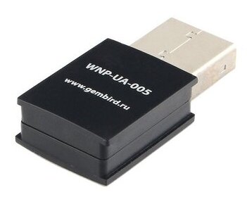 картинка Адаптер Wi-Fi USB Gembird 150Mбит, USB, чипсет RTL8192EU, 802 11b/g/n, мини, черный от магазина Альфанит в Кунгуре
