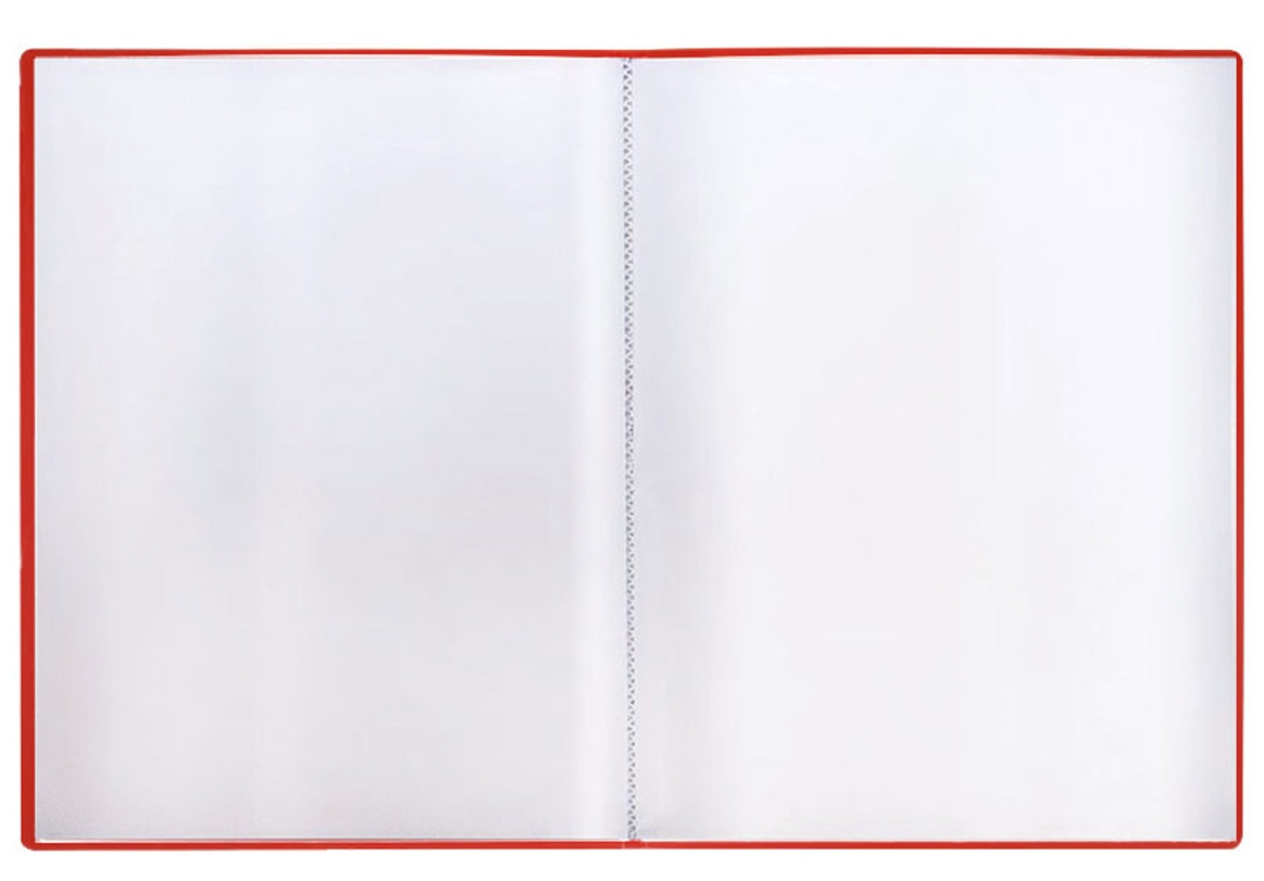 картинка Папка 10 файлов, А4, 500 мкм, корешок 9 мм, пластик, красный, СТАММ, ММ-32195 от магазина Альфанит в Кунгуре