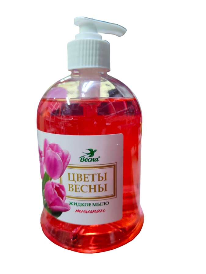 картинка Мыло жидкое, 500 мл, бутыль с дозатором, "Тюльпан", Весна от магазина Альфанит в Кунгуре