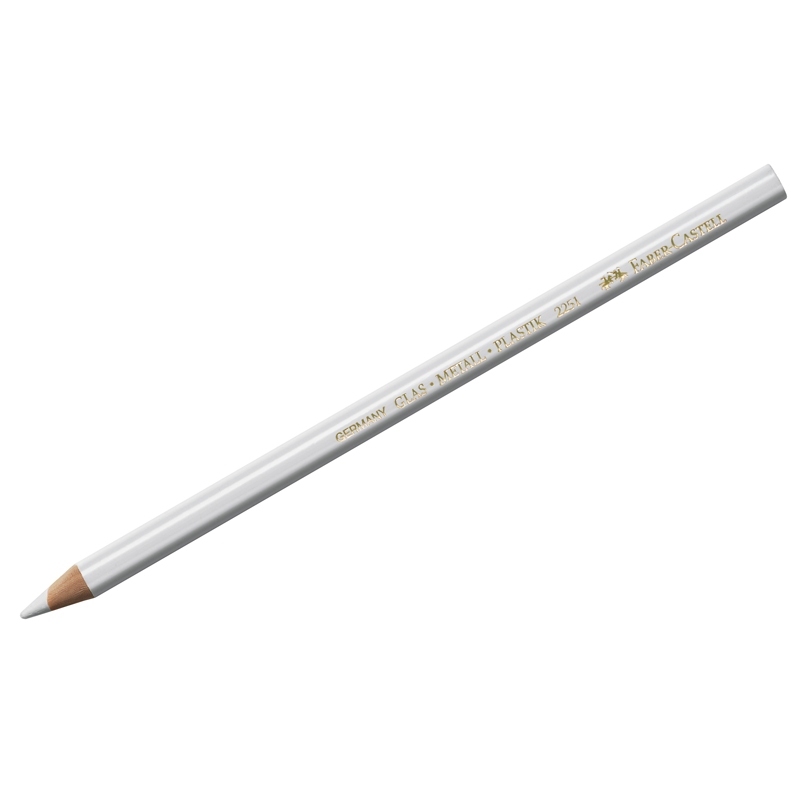 картинка Маркер-карандаш перманентный, для гладких поверхностей, водоустойчивый, белый, Faber-Castell, 115901 от магазина Альфанит в Кунгуре