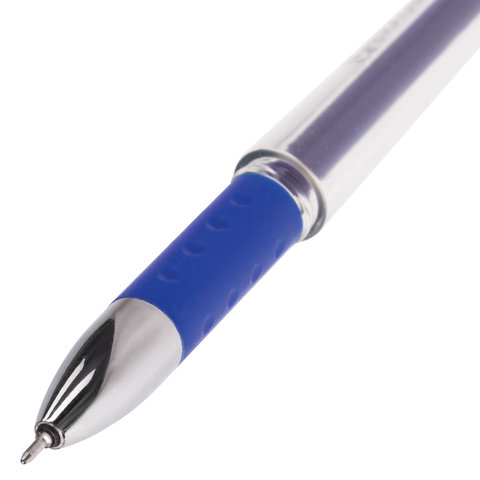 картинка Ручка гелевая, 0,5 мм, синяя, корп. прозрачный, "Gel ink pen", BRAUBERG, 141179 от магазина Альфанит в Кунгуре