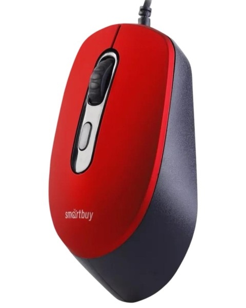 картинка Мышь проводная бесшумная SmartBuy 265 One, 800-2400 dpi, USB, красный, SBM-265-R от магазина Альфанит в Кунгуре