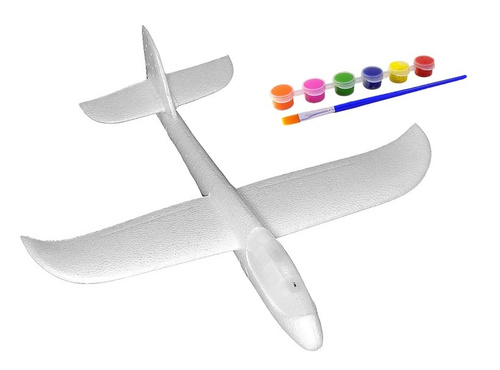 картинка Самолет-планер, 48 см, с красками, пенапластовый, 48СМ-11 от магазина Альфанит в Кунгуре