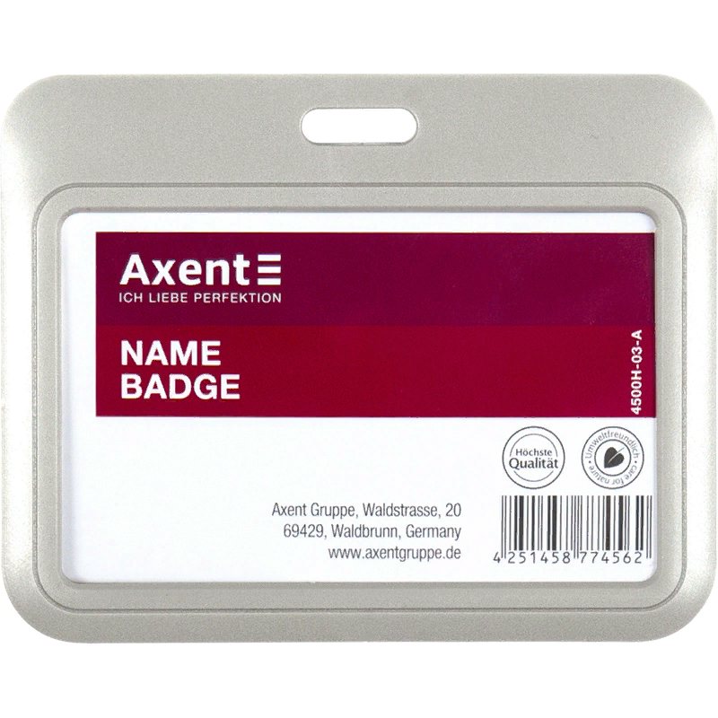 картинка Бейдж без держателя, горизонтальный, теплый серый, Axent, 4500H-03-A от магазина Альфанит в Кунгуре