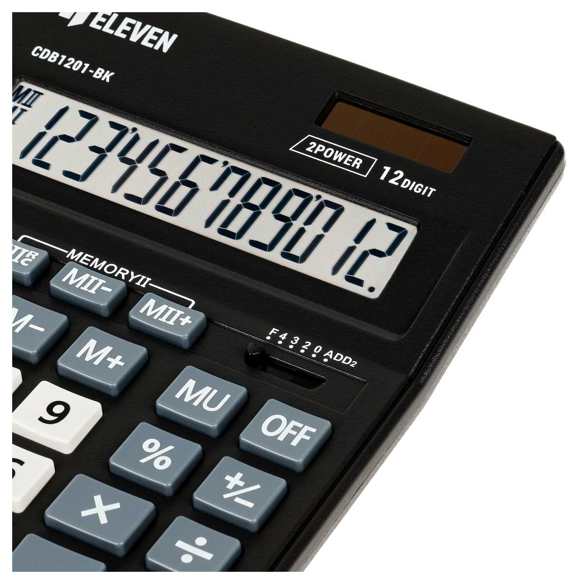 картинка Калькулятор настольный, 12 разрядов, 15,5*20,5 см, двойное питание, черный, "Business Line CDB1201-BK", Eleven, CDB1201-BK от магазина Альфанит в Кунгуре