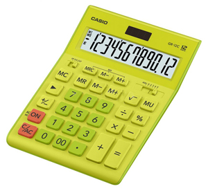 картинка Калькулятор настольный, 12 разрядов, 20,9*15,5 см, двойное питание, салатовый, "GR-12C-GN", CASIO от магазина Альфанит в Кунгуре