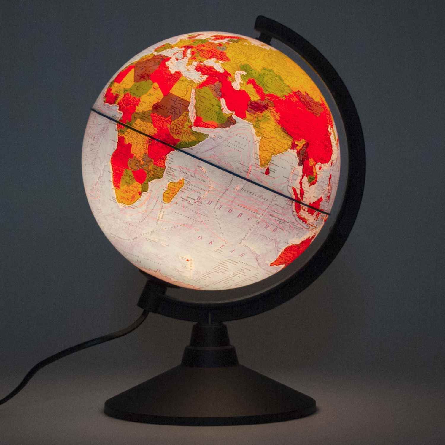 картинка Глобус физико-политический, 21 см, с подсветкой, на подставке, с подсветкой, "Классик", Globen, К012100089 от магазина Альфанит в Кунгуре