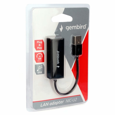 картинка Сетевой адаптер USB Gembird, черный, NIC-U2ОЗ от магазина Альфанит в Кунгуре