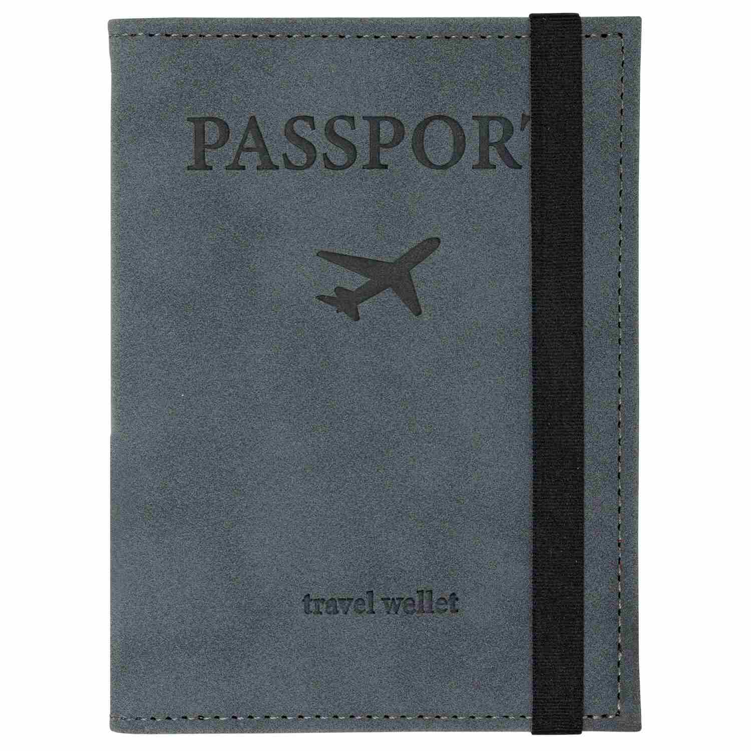 картинка Обложка для паспорта, экокожа, серый, с карманами и резинкой, "PASSPORT", BRAUBERG, 238203 от магазина Альфанит в Кунгуре