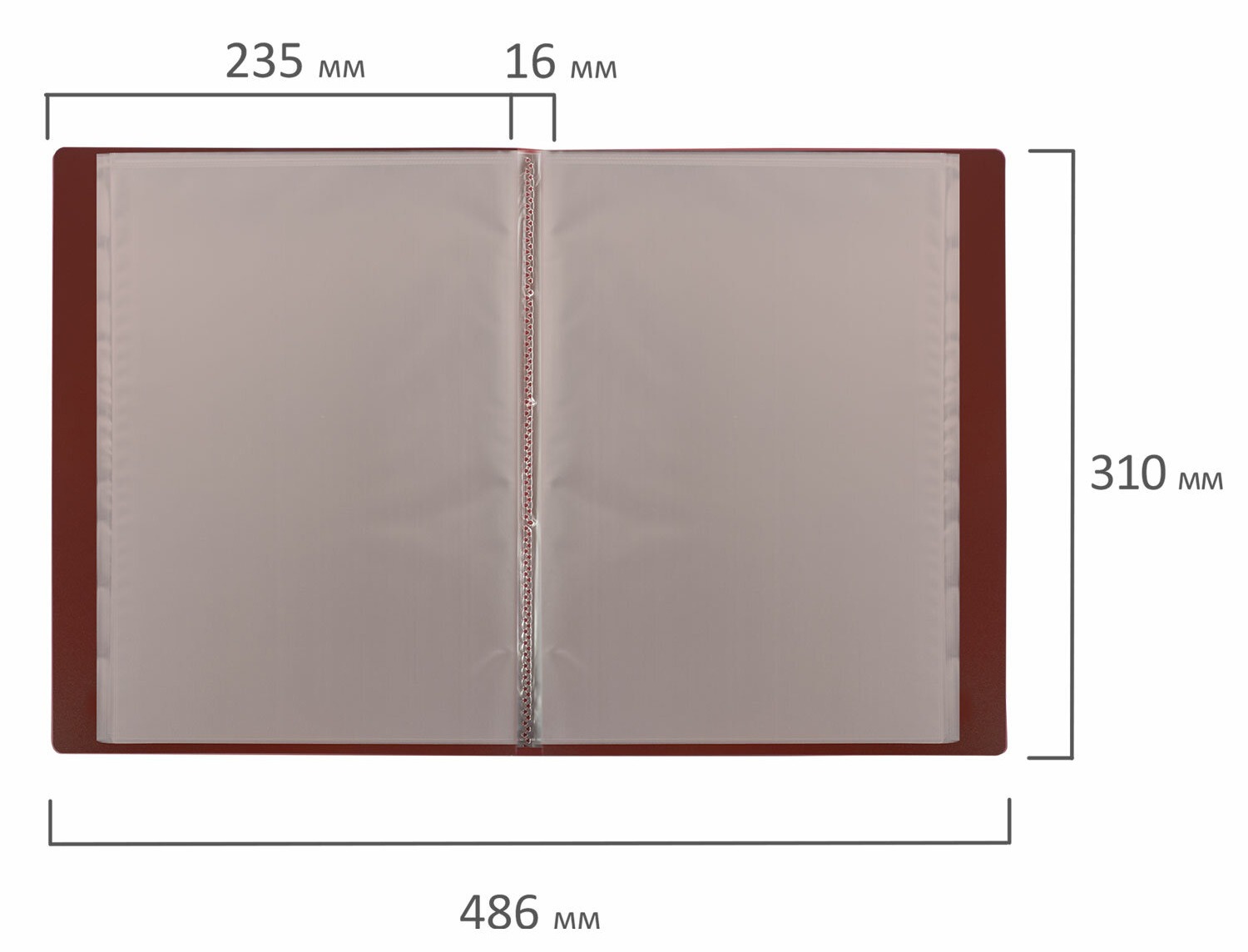 картинка Папка 10 файлов, А4, корешок 0,5 мм, красный, "Office", BRAUBERG, 271322 от магазина Альфанит в Кунгуре