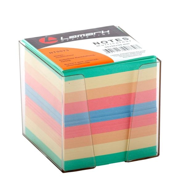 картинка Блок для записи непроклеенный, 9*9*9 см, 900 л, цветной, в подставке, Lamark, NT0073 от магазина Альфанит в Кунгуре