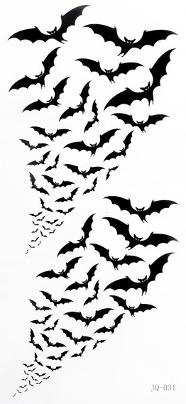картинка Татуировки переводные, 21*9,5 см, черный, "Летучие мыши", 6302369 от магазина Альфанит в Кунгуре