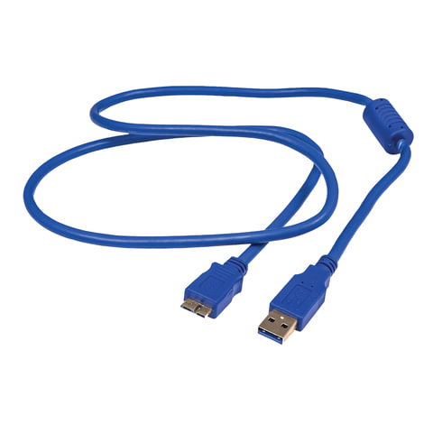 картинка Кабель соединительный для принтера USB 3.0 AM — USB 3.0 microBM, 1,8 м, синий, золоченные контакты, 2 фильтра, USB08-06PRO от магазина Альфанит в Кунгуре