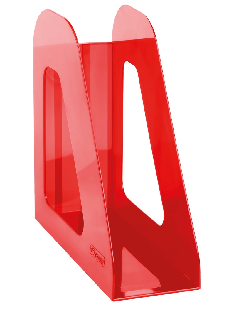 картинка Лоток для бумаг вертикальный 1 отдел, 90 мм, пластик, красный тонированный, "Фаворит", СТАММ, ЛТВ-30558 от магазина Альфанит в Кунгуре
