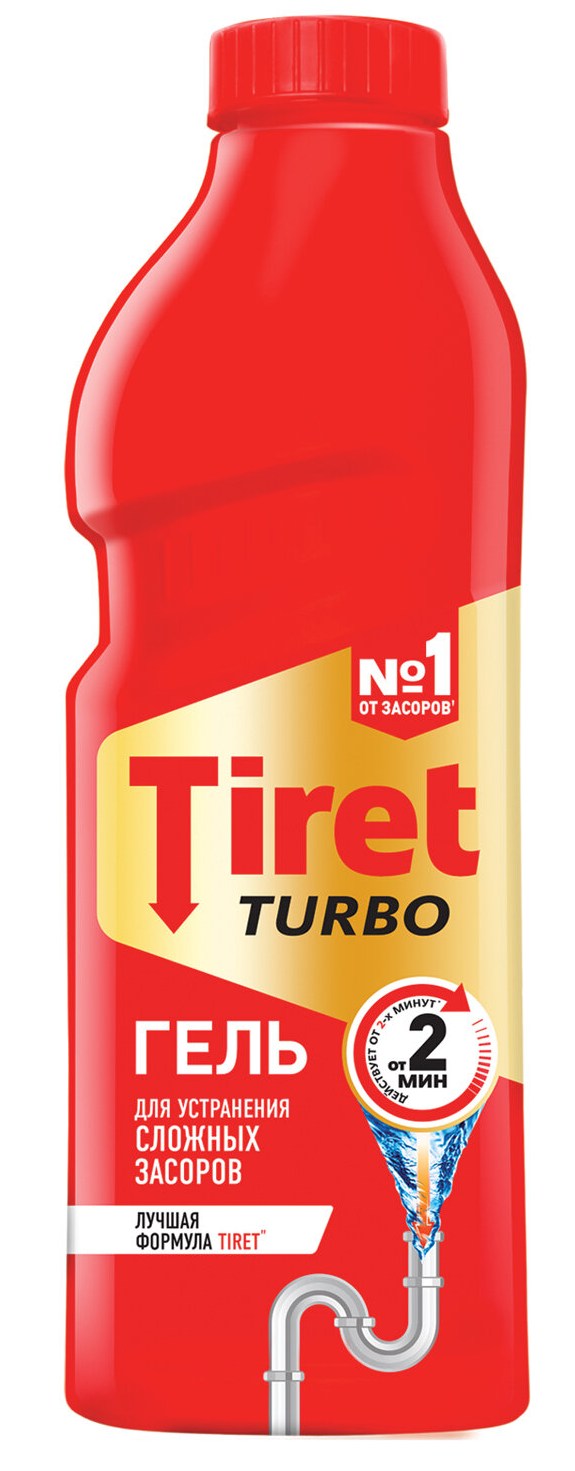 картинка Средство чистящее для канализационных труб, 1 л, бутыль, гель, "Turbo", TIRET, 8147377 от магазина Альфанит в Кунгуре