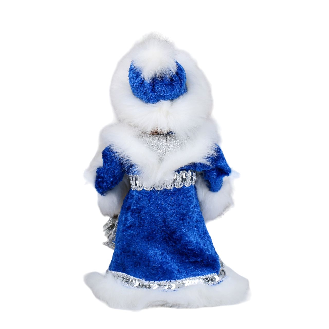 картинка Снегурочка, 29 см, двигается, в синей шубке с сережками, "Шик", 4316775 от магазина Альфанит в Кунгуре