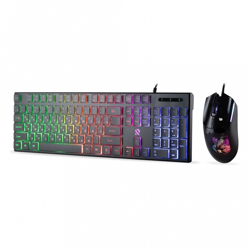 картинка Комплект проводной (клавиатура + мышь) игровой SmartBuy Rush Sparkle, USB, черный, подсветка, SBC-251750G-K от магазина Альфанит в Кунгуре