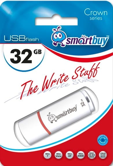 картинка Флеш-диск SmartBuy 32 GB, Crown, белый, SB32GBCRW-W от магазина Альфанит в Кунгуре