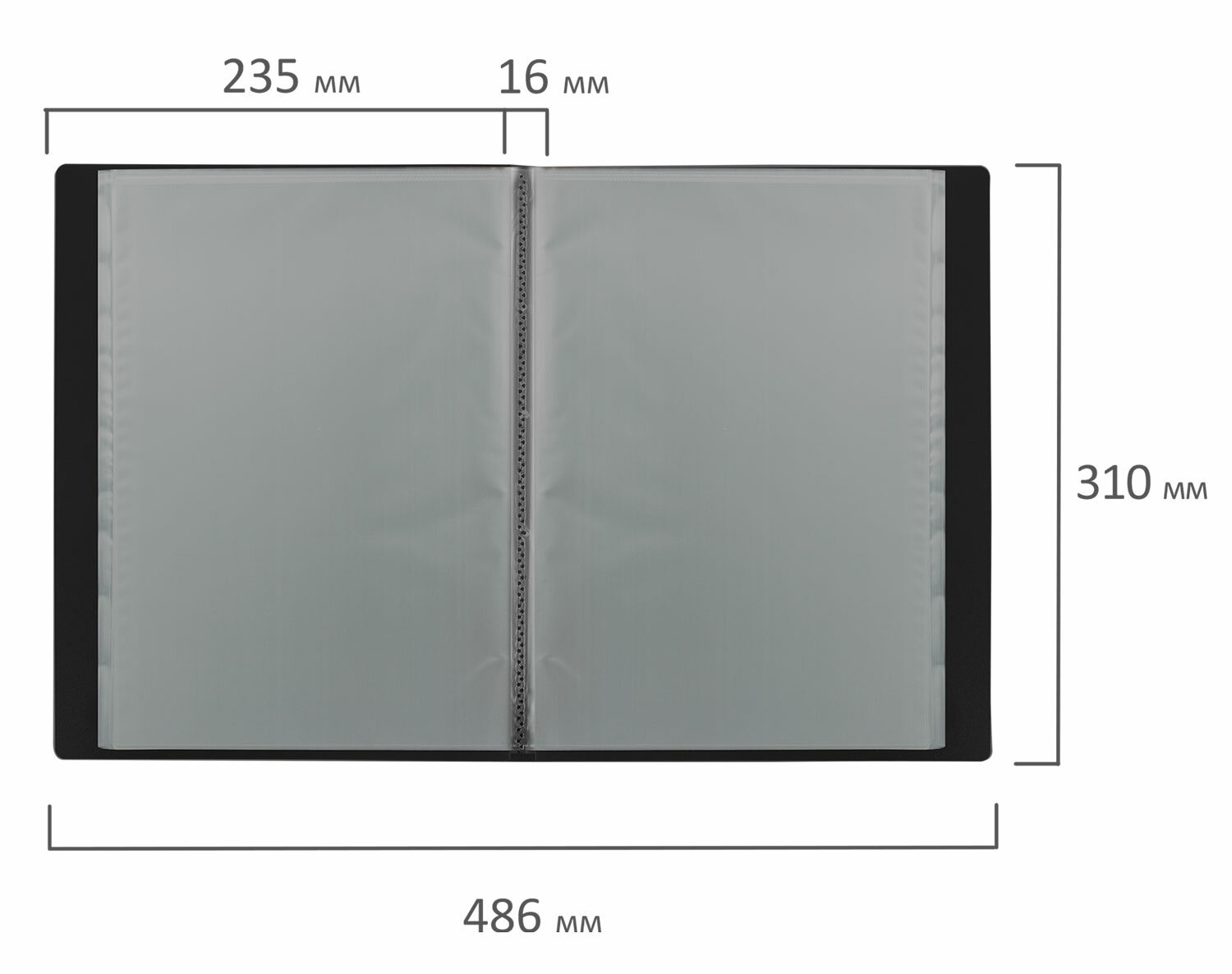картинка Папка 10 файлов, А4, корешок 0,5 мм, черный, "Office", BRAUBERG, 271321 от магазина Альфанит в Кунгуре