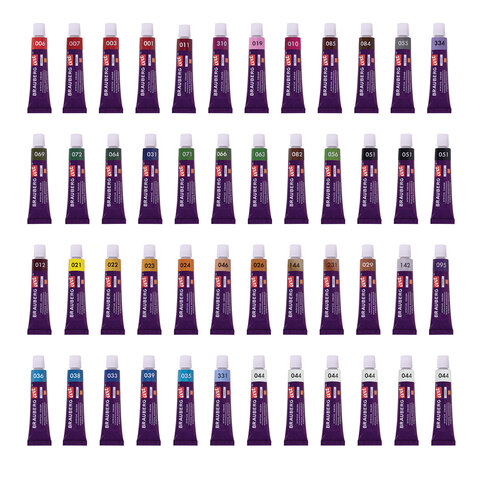 картинка Краски акриловые, 41 цв, 48 шт по 12 мл, туба, BRAUBERG, 192295 от магазина Альфанит в Кунгуре
