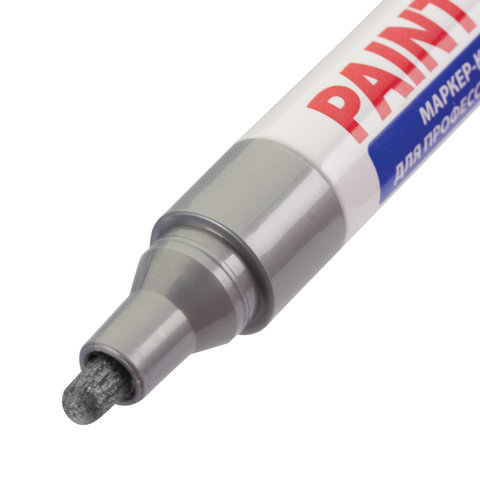 картинка Маркер-краска, 4 мм, серебро, алюминиевый корпус, "PRO PLUS", BRAUBERG, 151448 от магазина Альфанит в Кунгуре