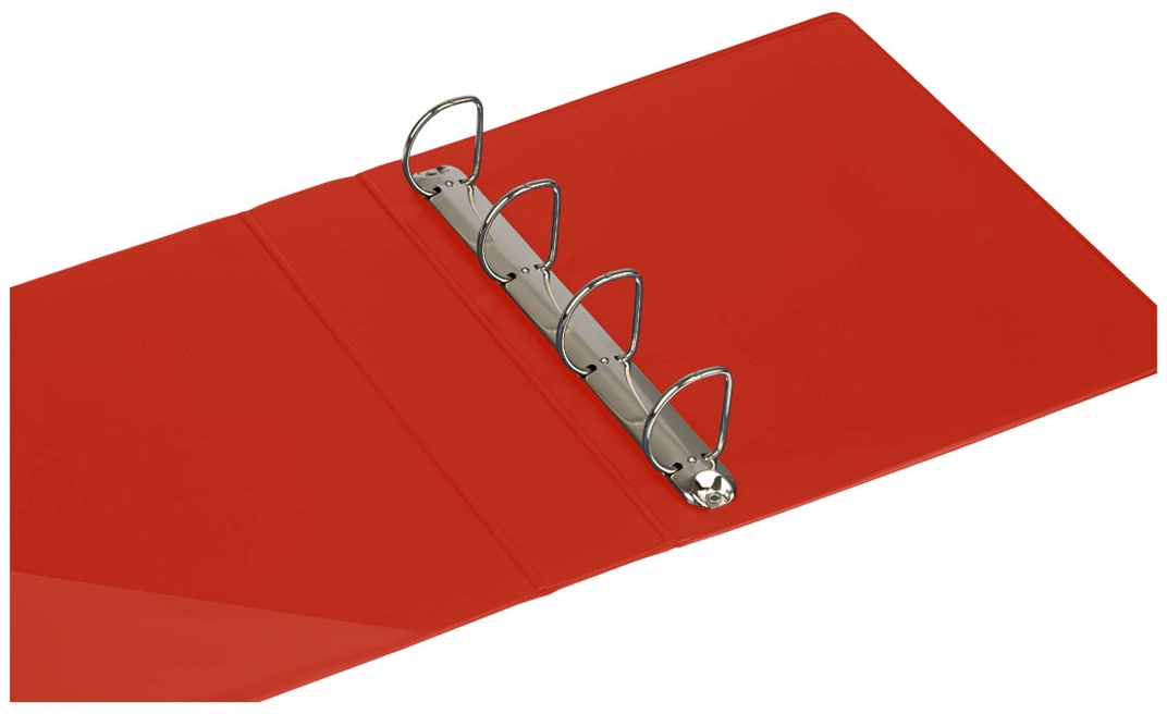 картинка Папка на 4-х кольцах, А4, корешок 65 мм, до 400 л, картон с покрытием ПВХ, красный, с карманом, OfficeSpace, 356662 от магазина Альфанит в Кунгуре