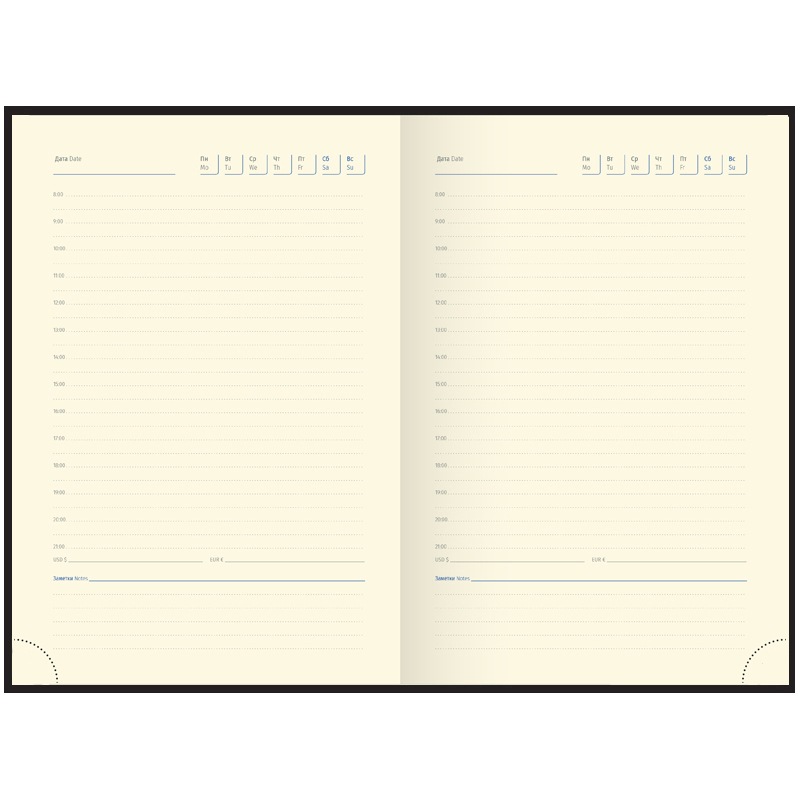 картинка Ежедневник недатированный, А5, 160 л, кожа, черный, Delucci, UD1_90501 от магазина Альфанит в Кунгуре