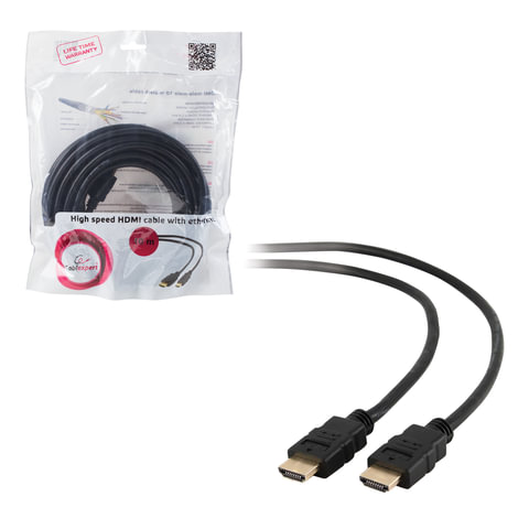 картинка Кабель соединительный аудио-видео Cablexpert Gold v2.0 HDMI (M) — HDMI (M), 10,0 м, черный, CC-HDMI4-10M от магазина Альфанит в Кунгуре