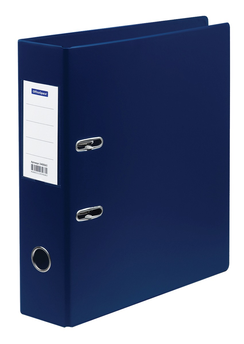 картинка Папка-регистратор, А4, корешок 70 мм, до 500 л, бумвинил, синий, с карманом, OfficeSpace, 340065 от магазина Альфанит в Кунгуре