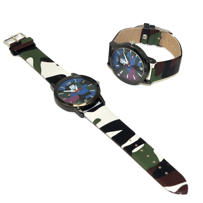 картинка Часы наручные, ремешок ПУ, "Камуфляж", 9286 от магазина Альфанит в Кунгуре