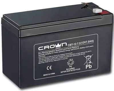 картинка Аккумулятор Crown CBT-12-7.2, 12V, 7.2Ah от магазина Альфанит в Кунгуре