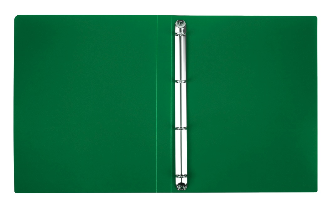 картинка Папка на 4-х кольцах, А4, 500 мкм, корешок 25 мм, до 120 л, пластик, зеленый, СТАММ, ММ-32182 от магазина Альфанит в Кунгуре