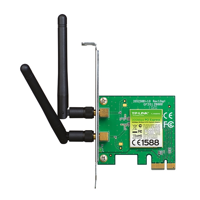 картинка Адаптер беспроводной сети (сетевая карта) PCI-E TP-Link TL-WN881ND (до 300Мбит/с, 2 антенны) от магазина Альфанит в Кунгуре