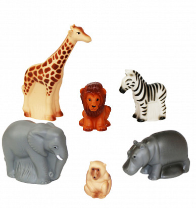 картинка Набор игрушек ПВХ, 6 шт, 14*19 см, ПВХ, в сетке, "Животные Африки", Весна, В4145 от магазина Альфанит в Кунгуре