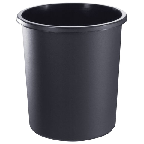 картинка Корзина для мусора 18 л, пластик, черный, цельная, СТАММ, КР41 от магазина Альфанит в Кунгуре