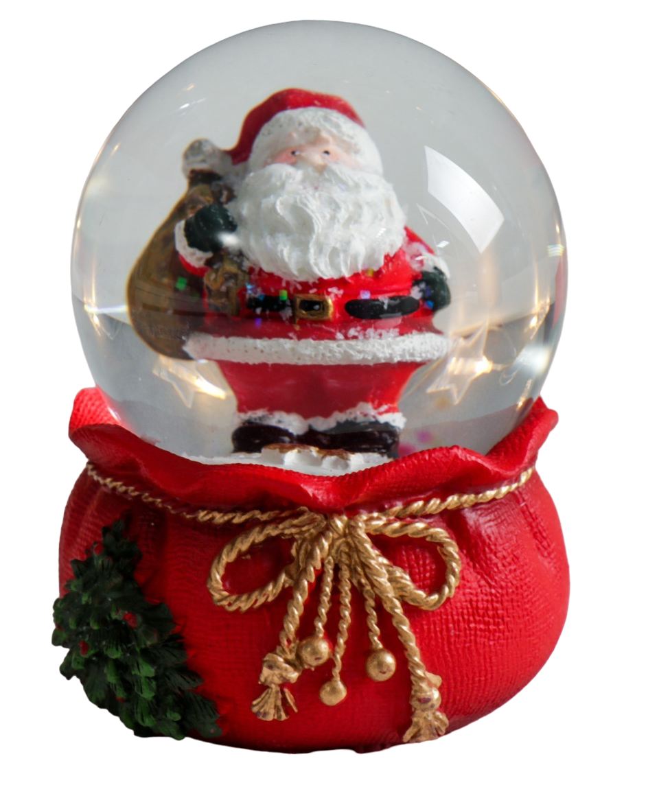 картинка Сувенир новогодний, 7*6,7*8,8 см, водяной шар, "Дед Мороз с мешком подарков", 7567996 от магазина Альфанит в Кунгуре