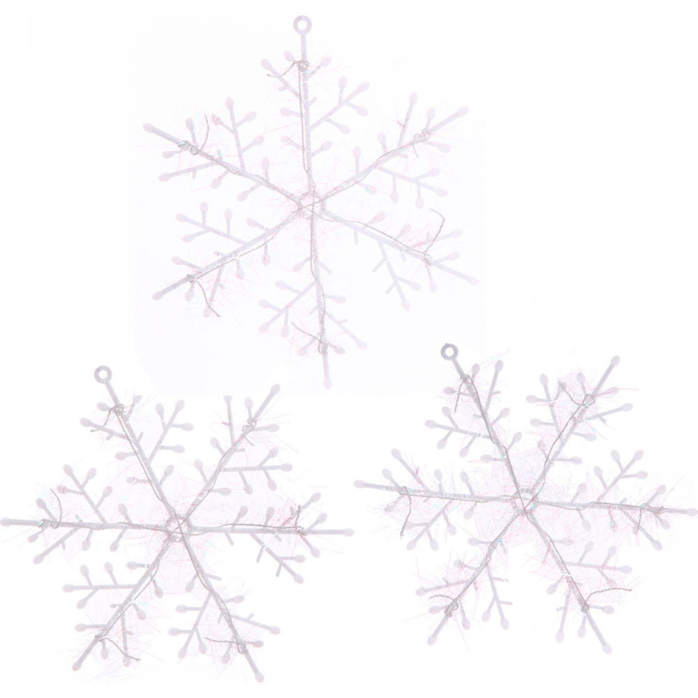 картинка Набор украшений новогодних, 3 шт, 13 см, белый, "Снежинка", 196-627, 11460104 от магазина Альфанит в Кунгуре