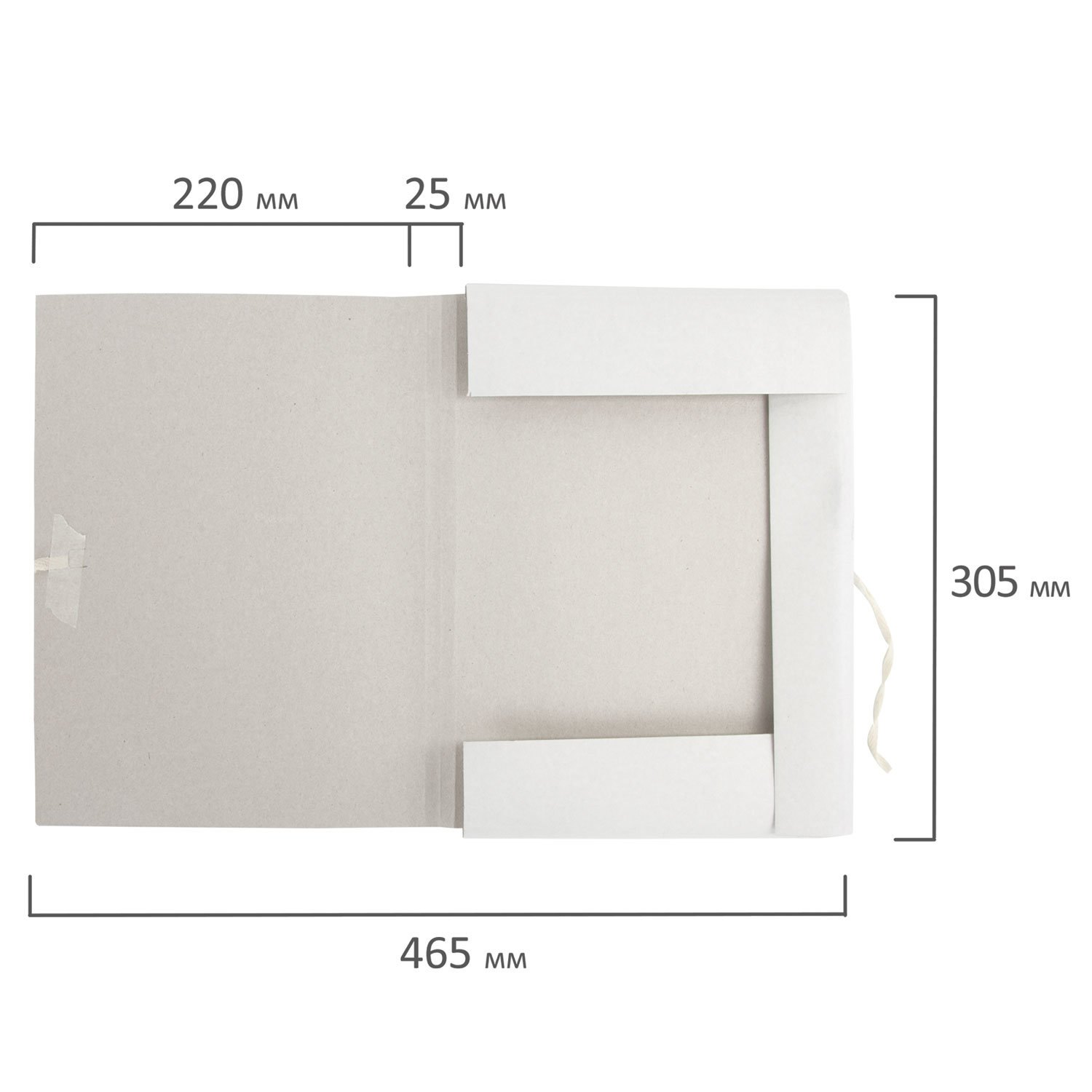 картинка Папка на завязках, А4, 440 г/м2, до 200 л, картон, белый, мелованная, BRAUBERG, 110925 от магазина Альфанит в Кунгуре