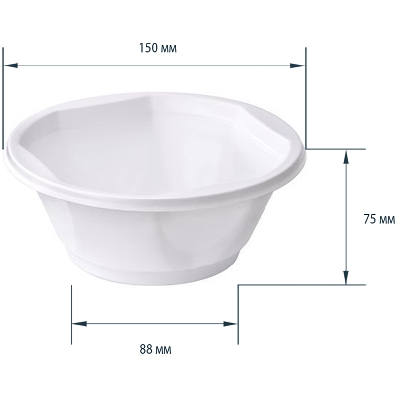 картинка Тарелки суповые одноразовые 50 шт, 600 мл, пластик, белый, OfficeClean, 306586 от магазина Альфанит в Кунгуре