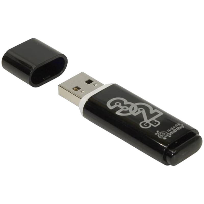 картинка Флеш-диск SmartBuy 32 GB, Glossy, черный, SB32GBGS-K от магазина Альфанит в Кунгуре