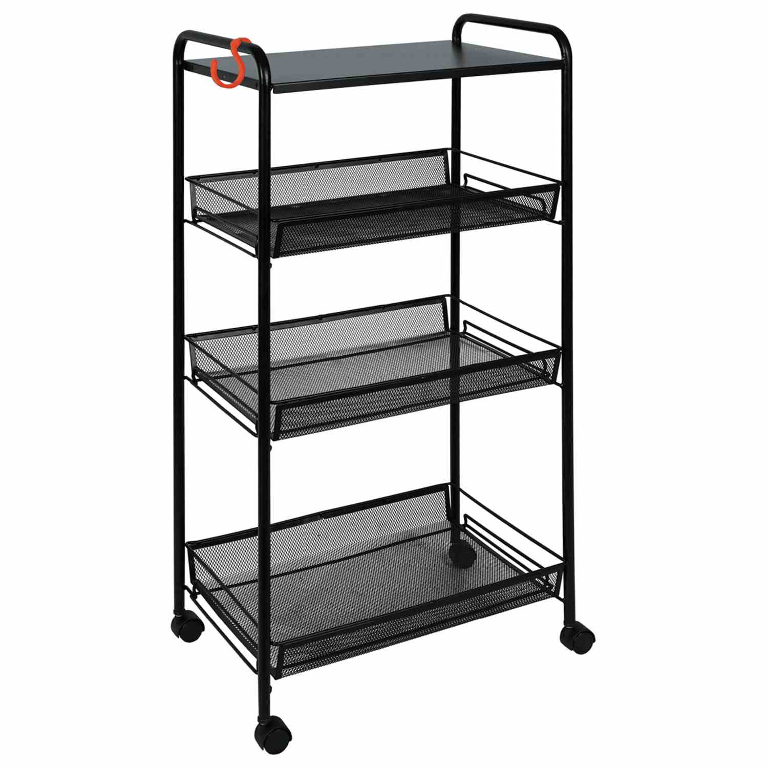 картинка Этажерка "Ладья-34КС", 445*300*840 мм, металл, черный, офисно-бытовая, 3 яруса, столик, Э 357 Ч от магазина Альфанит в Кунгуре