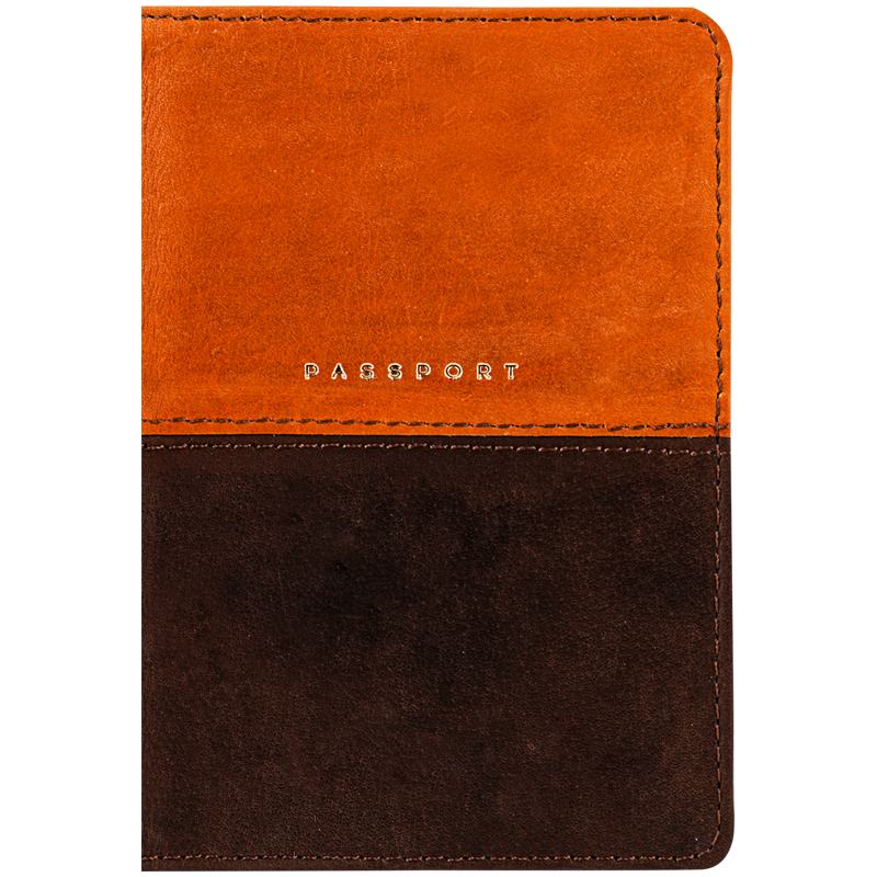 картинка Обложка для паспорта, кожзам, коричневый/оранжевый, "Duo", OfficeSpace, 311098 от магазина Альфанит в Кунгуре