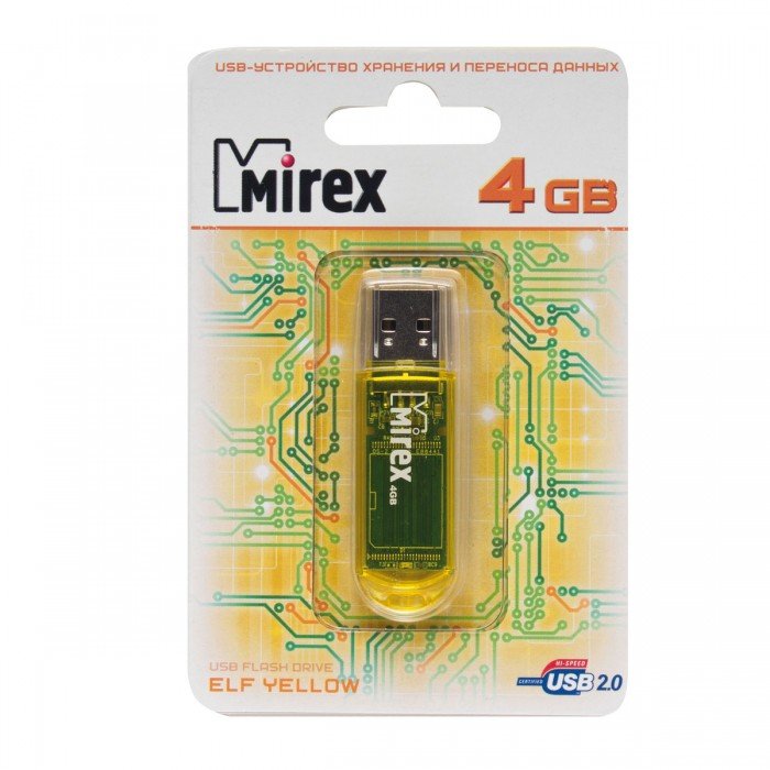 картинка Флеш-диск Mirex 4 GB, Elf, желтый от магазина Альфанит в Кунгуре
