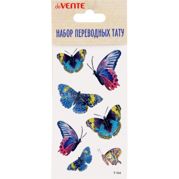 картинка Татуировки переводные, 6*14 см, ассорти, "Бабочки", deVente, 8002070 от магазина Альфанит в Кунгуре
